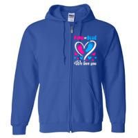 Pink Or Blue We Love You Gender Reveal Gift Full Zip Hoodie