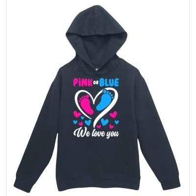 Pink Or Blue We Love You Gender Reveal Gift Urban Pullover Hoodie