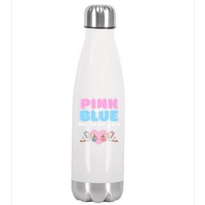 Pink Or Blue We Love You Gender Reveal Party Gift Stainless Steel Insulated Water Bottle