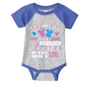 Pink Or Blue We Love You Gender Reveal Cute Gift Infant Baby Jersey Bodysuit