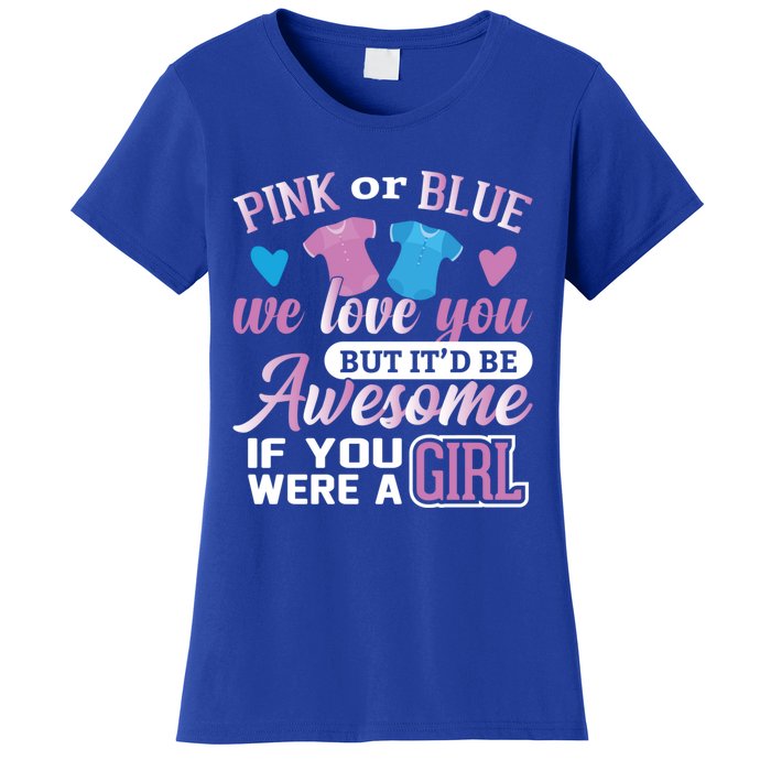 Pink Or Blue We Love You Gender Reveal Cute Gift Women's T-Shirt