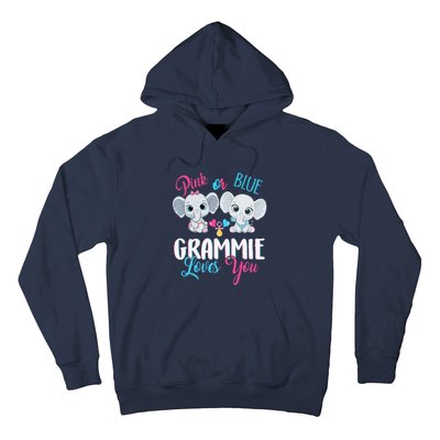 Pink Or Blue Grammie Loves You ElephantsBaby Gender Reveal Hoodie