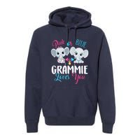 Pink Or Blue Grammie Loves You ElephantsBaby Gender Reveal Premium Hoodie