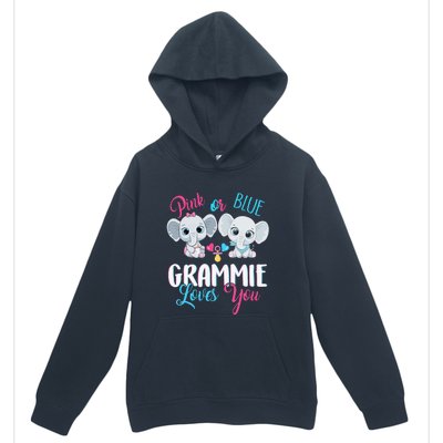 Pink Or Blue Grammie Loves You ElephantsBaby Gender Reveal Urban Pullover Hoodie