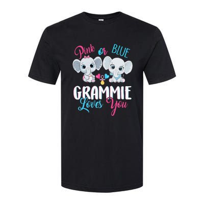 Pink Or Blue Grammie Loves You ElephantsBaby Gender Reveal Softstyle CVC T-Shirt