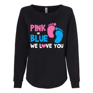 Pink Or Blue We Love You Gender Reveal Gift Womens California Wash Sweatshirt