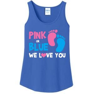 Pink Or Blue We Love You Gender Reveal Gift Ladies Essential Tank