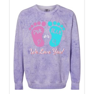 Pink Or Blue We Love You Gender Reveal Great Gift Colorblast Crewneck Sweatshirt