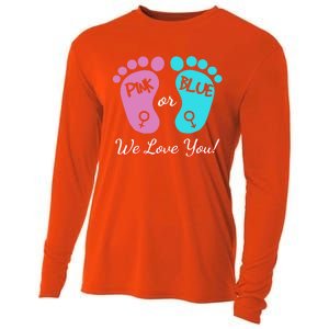 Pink Or Blue We Love You Gender Reveal Great Gift Cooling Performance Long Sleeve Crew