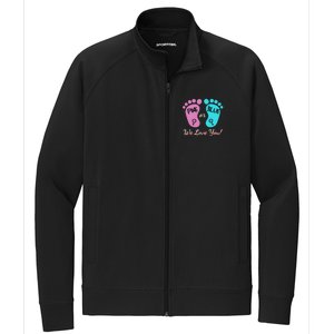 Pink Or Blue We Love You Gender Reveal Great Gift Stretch Full-Zip Cadet Jacket