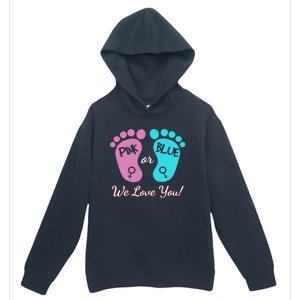 Pink Or Blue We Love You Gender Reveal Great Gift Urban Pullover Hoodie