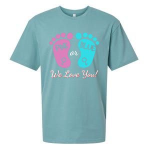 Pink Or Blue We Love You Gender Reveal Great Gift Sueded Cloud Jersey T-Shirt