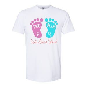 Pink Or Blue We Love You Gender Reveal Great Gift Softstyle CVC T-Shirt