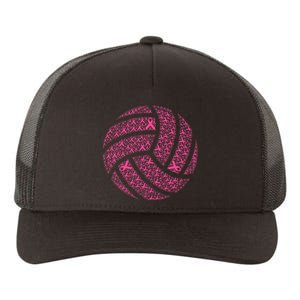 Pink Out Breast Cancer Awareness Pink Ribbon Volleyball Ball Yupoong Adult 5-Panel Trucker Hat