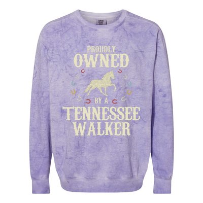 Proudly Owned By A Horse Father Mother Tennessee Walker Colorblast Crewneck Sweatshirt