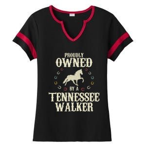 Proudly Owned By A Horse Father Mother Tennessee Walker Ladies Halftime Notch Neck Tee