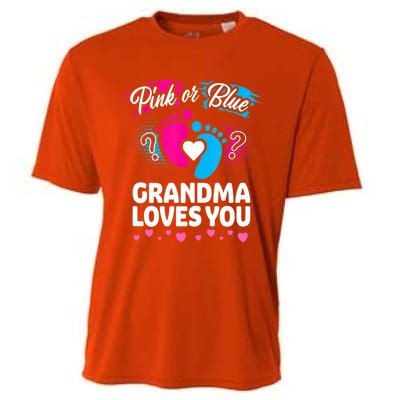 Pink Or Blue Grandma Loves You Gift Gender Reveal Cool Gift Cooling Performance Crew T-Shirt