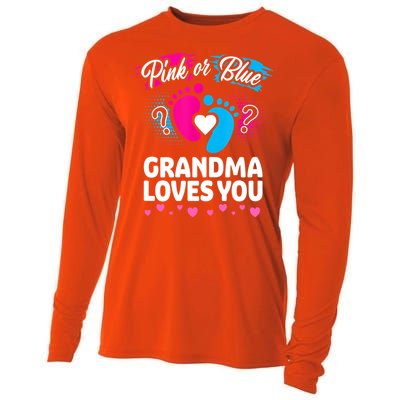 Pink Or Blue Grandma Loves You Gift Gender Reveal Cool Gift Cooling Performance Long Sleeve Crew