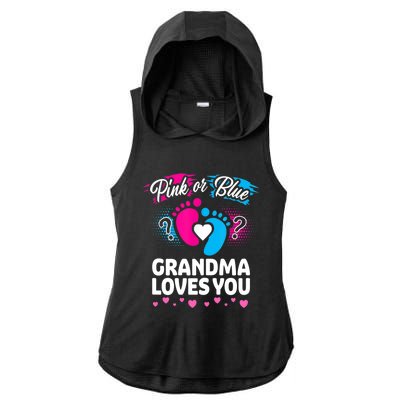 Pink Or Blue Grandma Loves You Gift Gender Reveal Cool Gift Ladies PosiCharge Tri-Blend Wicking Draft Hoodie Tank