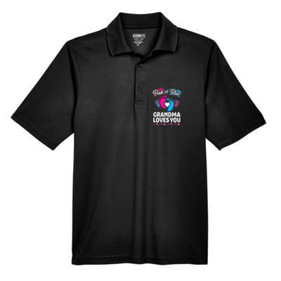 Pink Or Blue Grandma Loves You Gift Gender Reveal Cool Gift Men's Origin Performance Pique Polo