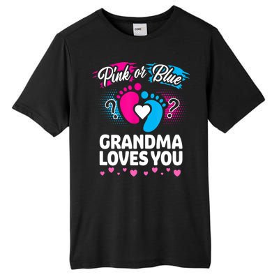 Pink Or Blue Grandma Loves You Gift Gender Reveal Cool Gift Tall Fusion ChromaSoft Performance T-Shirt