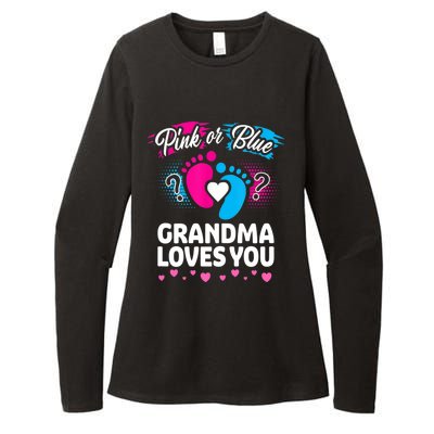 Pink Or Blue Grandma Loves You Gift Gender Reveal Cool Gift Womens CVC Long Sleeve Shirt