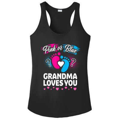 Pink Or Blue Grandma Loves You Gift Gender Reveal Cool Gift Ladies PosiCharge Competitor Racerback Tank