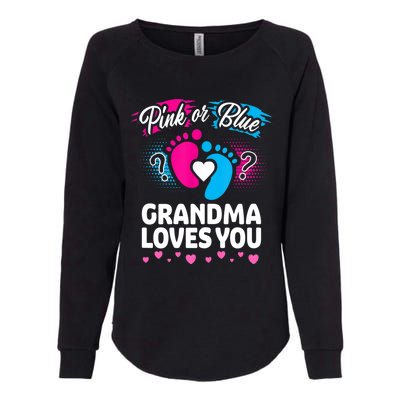 Pink Or Blue Grandma Loves You Gift Gender Reveal Cool Gift Womens California Wash Sweatshirt