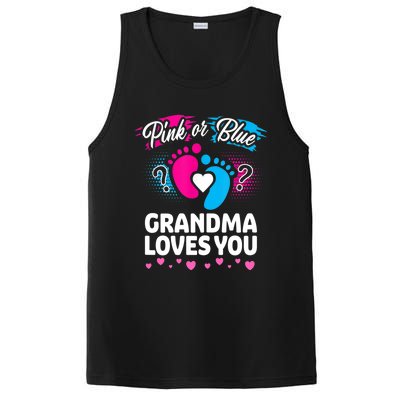 Pink Or Blue Grandma Loves You Gift Gender Reveal Cool Gift PosiCharge Competitor Tank