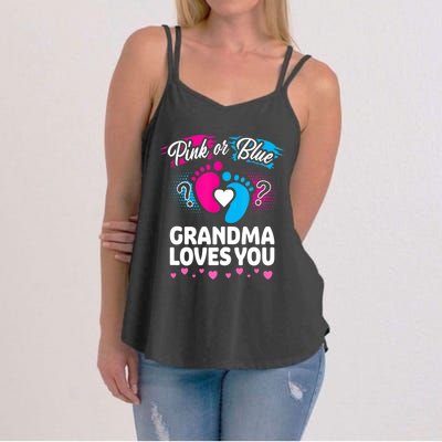 Pink Or Blue Grandma Loves You Gift Gender Reveal Cool Gift Women's Strappy Tank