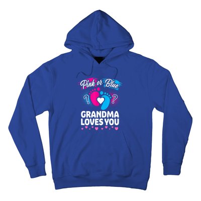 Pink Or Blue Grandma Loves You Gift Gender Reveal Cool Gift Hoodie