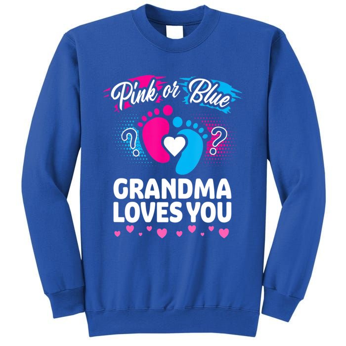 Pink Or Blue Grandma Loves You Gift Gender Reveal Cool Gift Sweatshirt