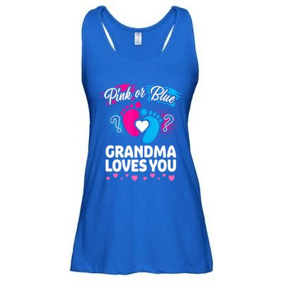 Pink Or Blue Grandma Loves You Gift Gender Reveal Cool Gift Ladies Essential Flowy Tank