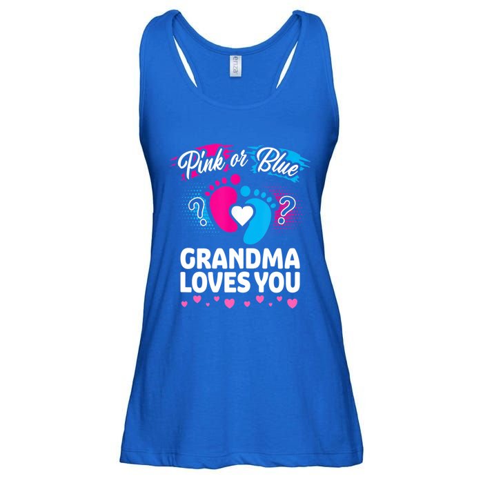 Pink Or Blue Grandma Loves You Gift Gender Reveal Cool Gift Ladies Essential Flowy Tank