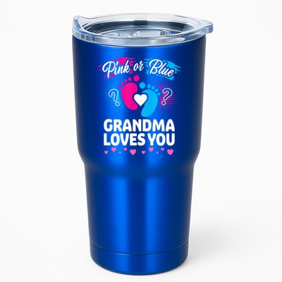Pink Or Blue Grandma Loves You Gift Gender Reveal Cool Gift Tumbler