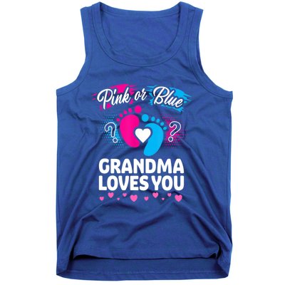 Pink Or Blue Grandma Loves You Gift Gender Reveal Cool Gift Tank Top