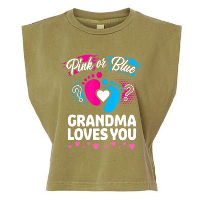 Pink Or Blue Grandma Loves You Gift Gender Reveal Cool Gift Garment-Dyed Women's Muscle Tee