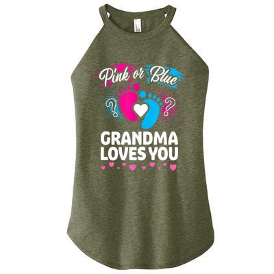 Pink Or Blue Grandma Loves You Gift Gender Reveal Cool Gift Women's Perfect Tri Rocker Tank