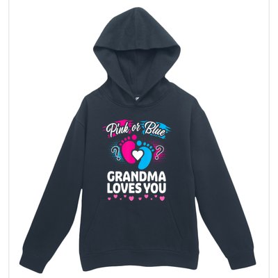 Pink Or Blue Grandma Loves You Gift Gender Reveal Cool Gift Urban Pullover Hoodie