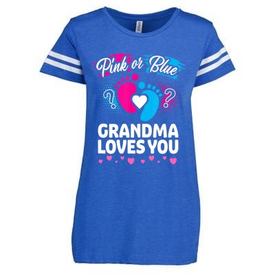 Pink Or Blue Grandma Loves You Gift Gender Reveal Cool Gift Enza Ladies Jersey Football T-Shirt