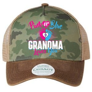 Pink Or Blue Grandma Loves You Gender Reveal Party Baby Legacy Tie Dye Trucker Hat