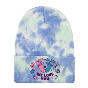 Pink Or Blue We Love You Pregnancy Reveal Tie Dye 12in Knit Beanie