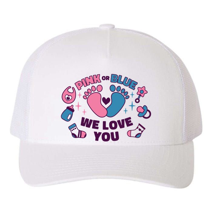 Pink Or Blue We Love You Pregnancy Reveal Yupoong Adult 5-Panel Trucker Hat