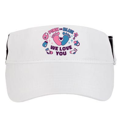 Pink Or Blue We Love You Pregnancy Reveal Adult Drive Performance Visor
