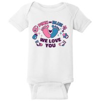 Pink Or Blue We Love You Pregnancy Reveal Baby Bodysuit