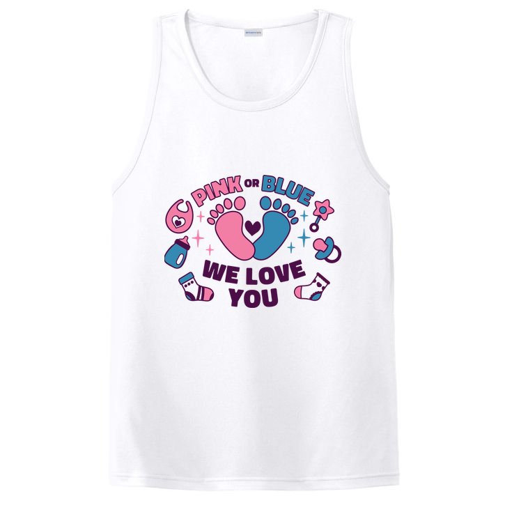 Pink Or Blue We Love You Pregnancy Reveal PosiCharge Competitor Tank