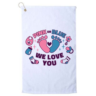 Pink Or Blue We Love You Pregnancy Reveal Golf Towel