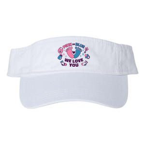 Pink Or Blue We Love You Pregnancy Reveal Valucap Bio-Washed Visor