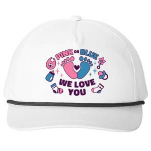 Pink Or Blue We Love You Pregnancy Reveal Snapback Five-Panel Rope Hat