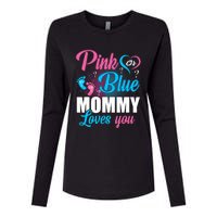 Pink Or Blue Mommy Loves You Gender Baby Reveal Party Womens Cotton Relaxed Long Sleeve T-Shirt